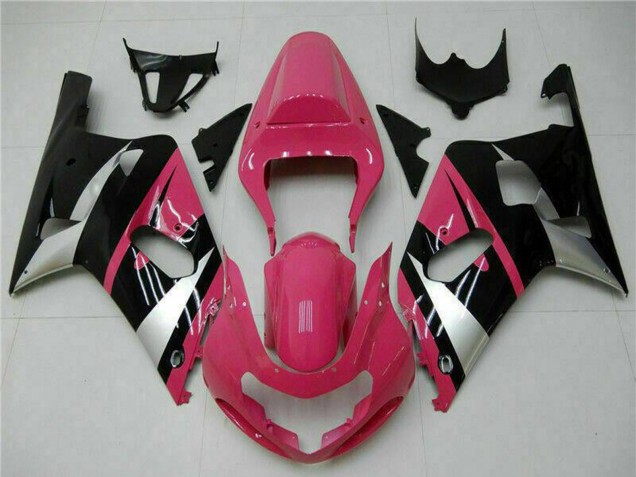 Descuento Carenados Moto Suzuki GSXR 600/750 2001-2003 - Rosa Plata Negro Brillante