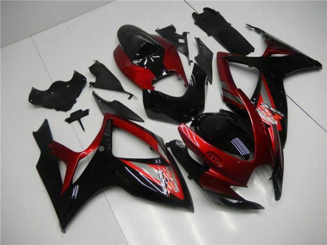 Descuento Carenado Moto Suzuki GSXR 600/750 2006-2007 - Rojo Negro Brillante