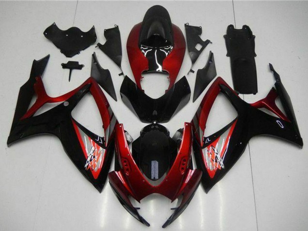 Descuento Carenado Moto Suzuki GSXR 600/750 2006-2007 - Rojo Negro Brillante