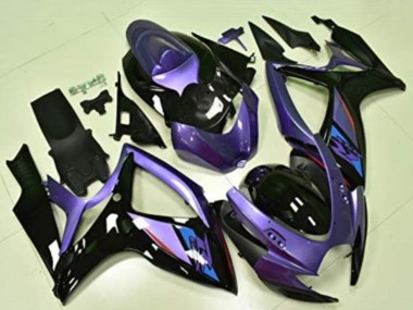 Descuento Carenados Moto Suzuki GSXR 600/750 2006-2007 - Púrpura Negro Brillante Azul