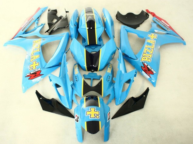 Descuento Carenados Moto Suzuki GSXR 600/750 2006-2007 - Azul Claro Negro Amarillo Rizla