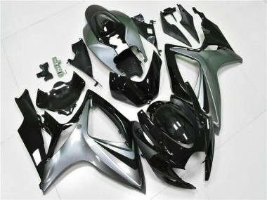 Descuento Carenados Moto Suzuki GSXR 600/750 2006-2007 - Plata Negro Brillante
