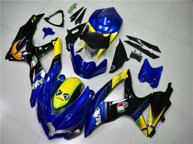 Descuento Carenados Moto Suzuki GSXR 600/750 2008-2010 - Azul Amarillo Tiburón
