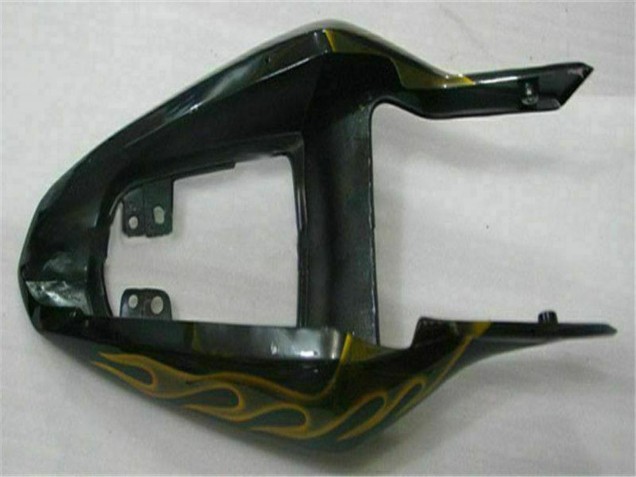 Descuento Carenados Moto Suzuki GSXR 1000 2003-2004 - Negro Brillante Oro Llama