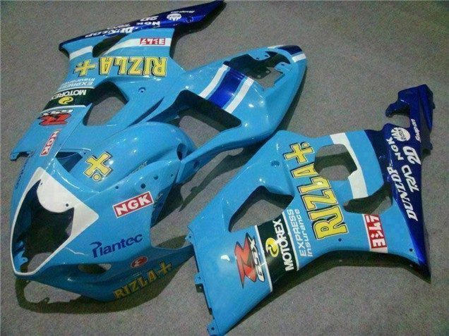 Descuento Carenados Moto Suzuki GSXR 1000 2003-2004 - Azul Blanco Amarillo Rizla
