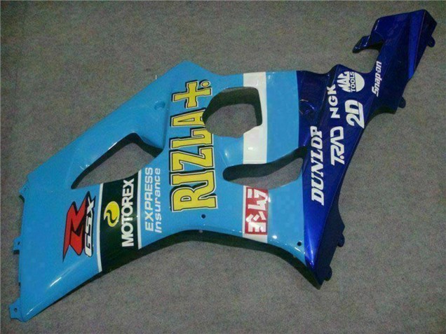 Descuento Carenados Moto Suzuki GSXR 1000 2003-2004 - Azul Blanco Amarillo Rizla