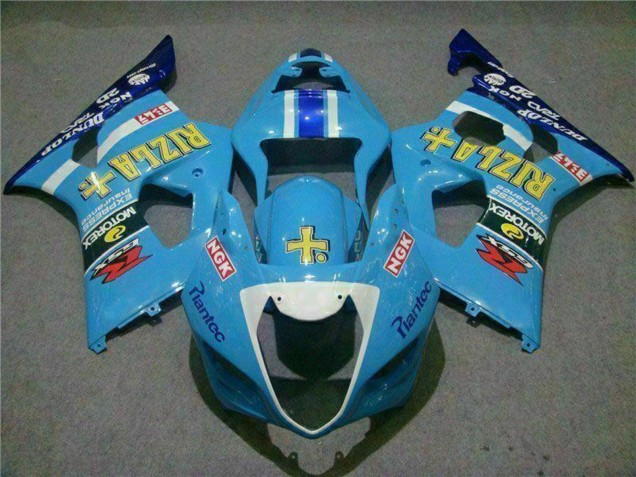 Descuento Carenados Moto Suzuki GSXR 1000 2003-2004 - Azul Blanco Amarillo Rizla
