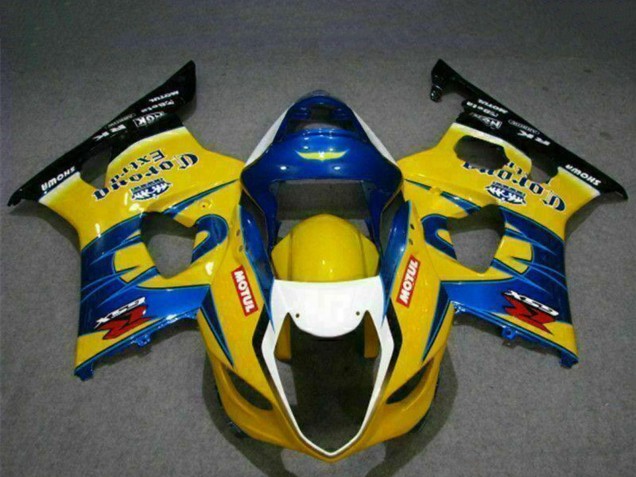 Descuento Carenados Moto Suzuki GSXR 1000 2003-2004 - Amarillo Azul Blanco Rojo Corona Motul