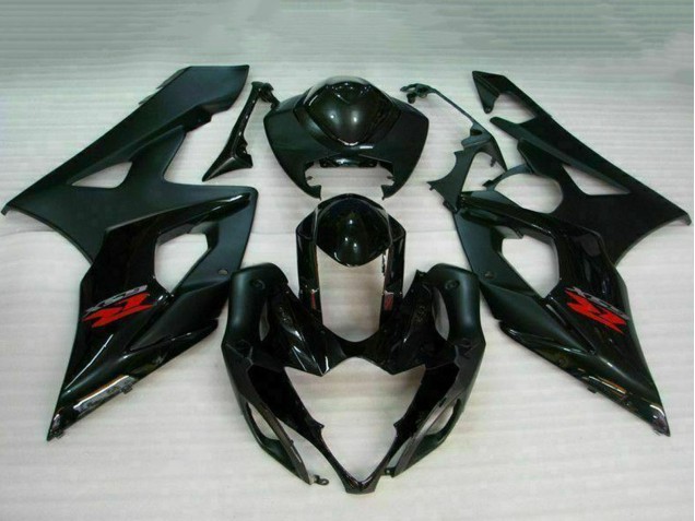 Descuento Carenado Moto Suzuki GSXR 1000 2005-2006 - Negro Brillante Negro Mate Rojo