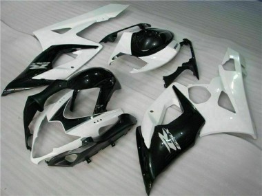 Descuento Carenados Moto Suzuki GSXR 1000 2005-2006 - Blanco Negro Brillante