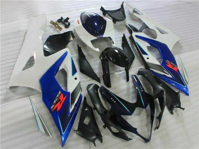 Descuento Kits Carenado Moto Suzuki GSXR 1000 2005-2006 - Blanco Azul Negro Brillante