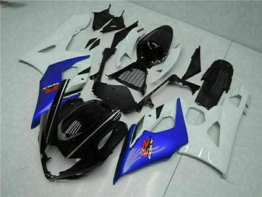 Descuento Carenado Moto Suzuki GSXR 1000 2005-2006 - Blanco Azul Negro Brillante