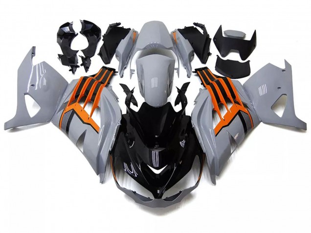 Descuento Carenados Moto Kawasaki ZX14R ZZR1400 2012-2024 - Nardo Gris Naranja Negro