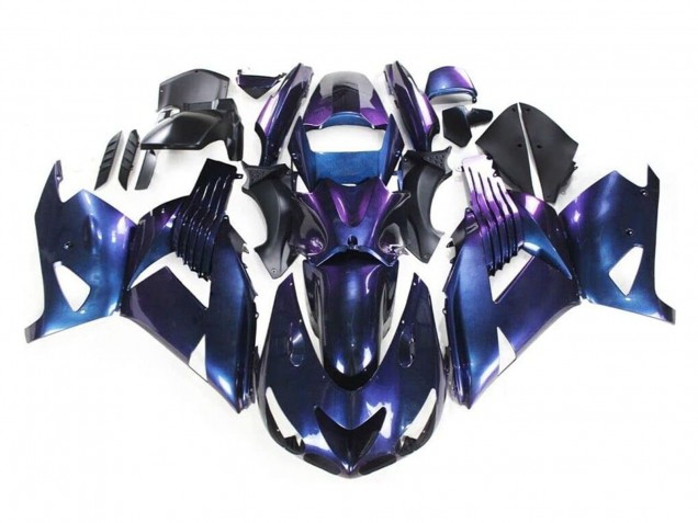 Descuento Carenados Moto Kawasaki ZX14R ZZR1400 2006-2011 - Camaleón Azul Púrpura