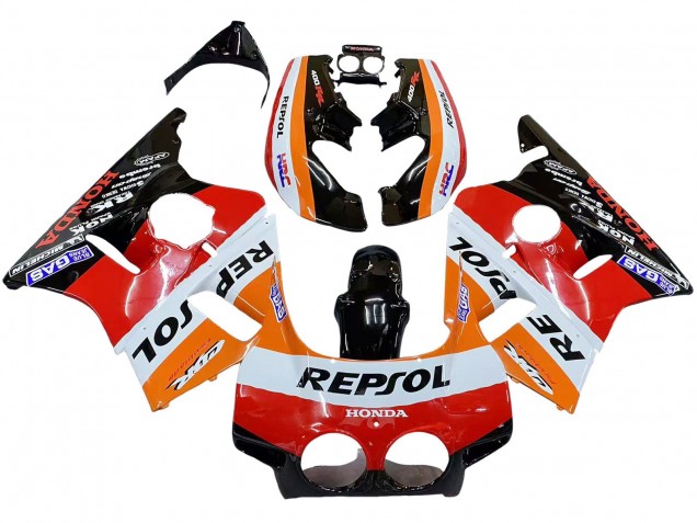 Descuento Carenados Moto Honda CBR400RR NC23 1987-1989 - Naranja Blanco Rojo Negro Brillante Repsol HRC