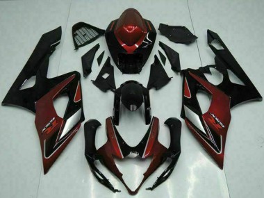 Descuento Carenados Moto Suzuki GSXR 1000 2005-2006 - Rojo Plata Negro Brillante