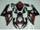 Descuento Carenados Moto Suzuki GSXR 1000 2005-2006 - Rojo Plata Negro Brillante