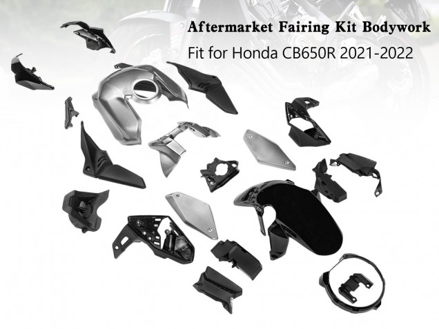 Descuento Carenados Moto Honda CB650R 2019-2022 - Plata Negro