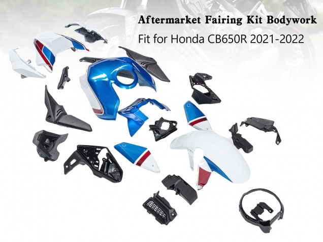 Descuento Carenados Moto Honda CB650R 2019-2022 - Azul Rojo Negro