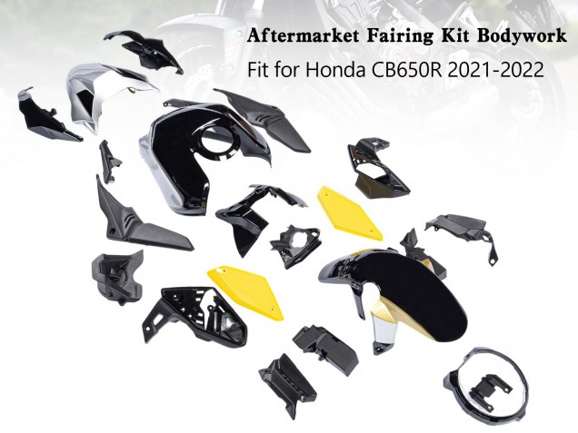 Descuento Carenados Moto Honda CB650R 2019-2022 - Negro Amarillo