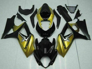 Descuento Carenados Moto Suzuki GSXR 1000 2007-2008 - Oro Negro Brillante Plata Calcomanía