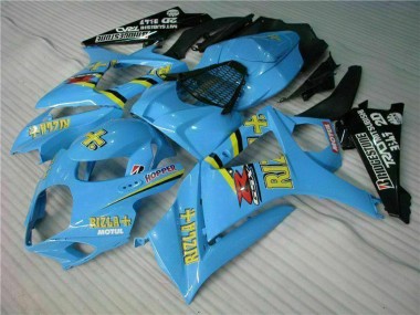 Descuento Kits Carenado Moto Suzuki GSXR 1000 2007-2008 - Azul Oro Negro Rizla