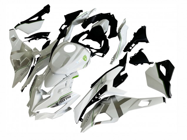 Descuento Carenados Moto Kawasaki ZX25R ZX-25R 2019-2025 - Blanco Plata Verde Negro Trick Star
