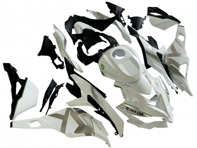 Descuento Carenados Moto Kawasaki ZX25R ZX-25R 2019-2025 - Blanco Plata Verde Negro Trick Star