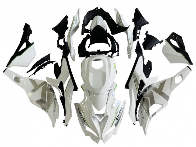 Descuento Carenados Moto Kawasaki ZX25R ZX-25R 2019-2025 - Blanco Plata Verde Negro Trick Star