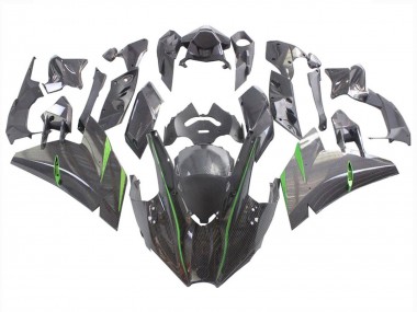 Descuento Carenados Moto Kawasaki Ninja H2 2015-2022 - Negro FibraCarbono Verde