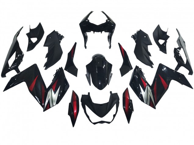 Descuento Carenados Moto Kawasaki Z250/Z300 2015-2016 - Negro Brillante Rojo Plata