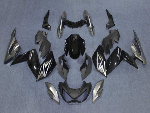 Descuento Carenados Moto Kawasaki Z250/Z300 2015-2016 - Negro Brillante Plata