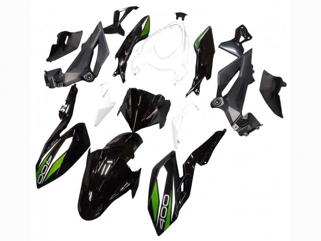 Descuento Carenados Moto Kawasaki Z400 2018-2024 - Blanco Negro Brillante Verde