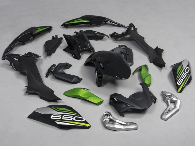 Descuento Carenados Moto Kawasaki Ninja Z650 2017-2019 - Negro Verde Plata
