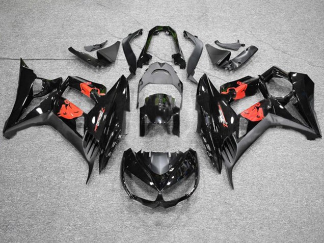 Descuento Carenados Moto Kawasaki Z1000SX 2010-2016 - Negro Brillante Negro Mate Rojo Bull