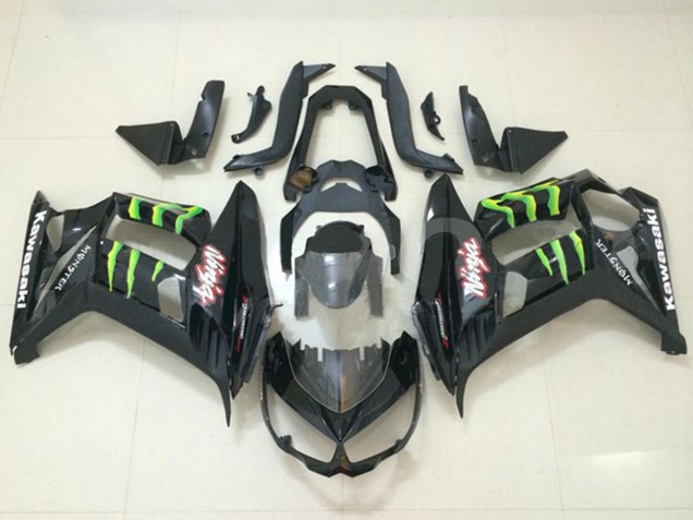 Descuento Carenados Moto Kawasaki Z1000SX 2010-2016 - Negro Brillante Verde Monstruo
