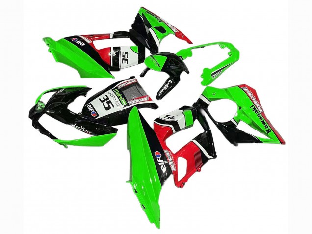 Descuento Carenados Moto Kawasaki Z1000SX 2010-2016 - Verde Rojo Negro Brillante Elf 35