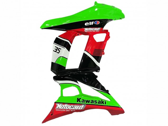 Descuento Carenados Moto Kawasaki Z1000SX 2010-2016 - Verde Rojo Negro Brillante Elf 35