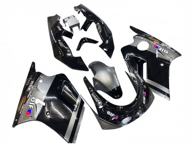 Descuento Carenados Moto Kawasaki ZXR250 1989-1990 - Negro Brillante Gris Elf Touch4 Bridgestone