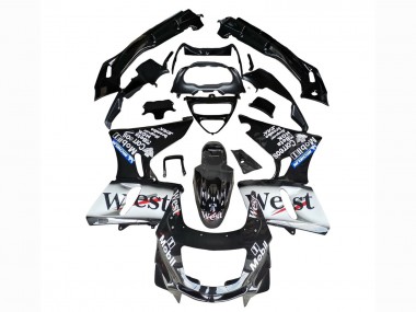 Descuento Carenados Moto Kawasaki ZZR600 1998-2003 - Negro Brillante Blanco West