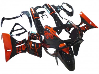 Descuento Carenados Moto Kawasaki ZZR400 1993-2007 - Negro Brillante Rojo Corona Extra