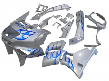 Descuento Carenados Moto Kawasaki ZZR600 1998-2003 - Blanco Azul Llama