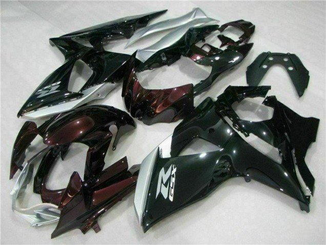 Descuento Carenados Moto Suzuki GSXR 1000 2009-2016 - Negro Brillante Plata Blanco