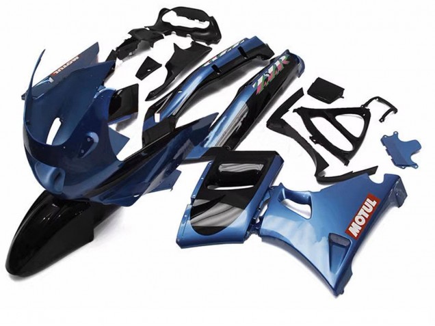 Descuento Carenados Moto Kawasaki ZZR400 1993-2007 - Azul Negro Rojo Motul