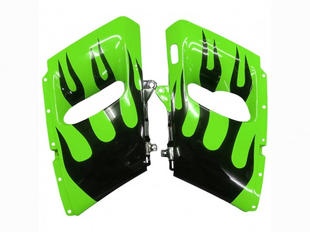 Descuento Carenados Moto Kawasaki ZZR400 1993-2007 - Verde Negro Brillante Llama