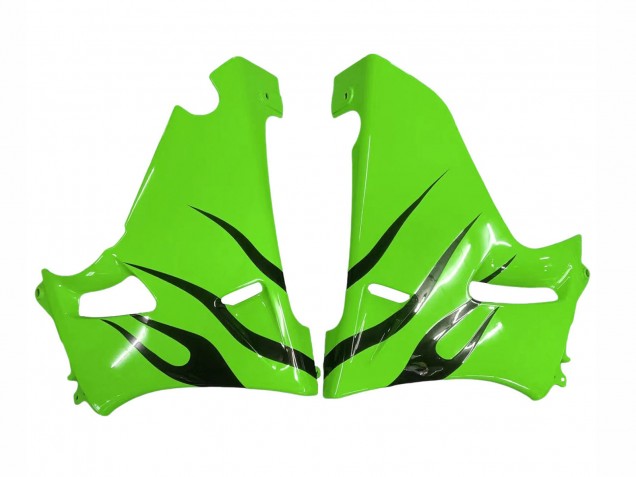 Descuento Carenados Moto Kawasaki ZZR600 1998-2003 - Verde Negro Brillante Llama