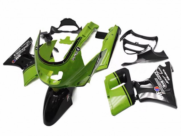 Descuento Carenados Moto Kawasaki ZZR400 1993-2007 - Verde Negro Brillante Elf Touch4 Bridgestone