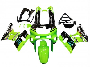 Descuento Carenados Moto Kawasaki ZZR600 1998-2003 - Verde Negro Brillante Azul Monstruo Elf Touch4 Bridgestone