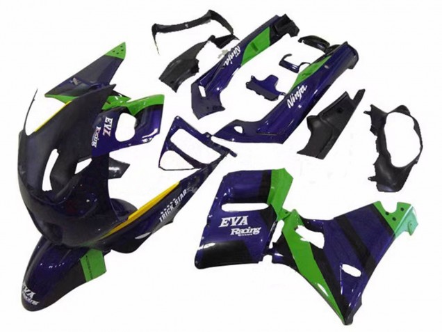 Descuento Carenados Moto Kawasaki ZZR600 1998-2003 - Verde Azul Oscuro Púrpura Trick Star EVA Racing
