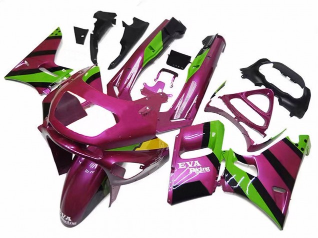 Descuento Carenados Moto Kawasaki ZZR600 1998-2003 - Rosa Profundo Verde EVA Racing